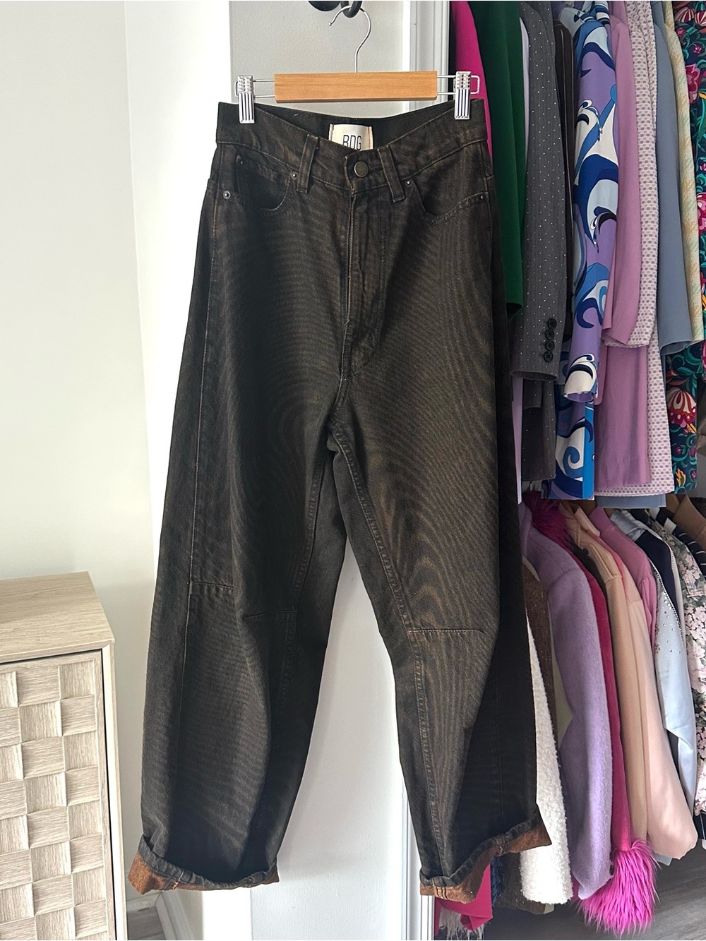 BDG Urban Outfitters Black Brown Swirl Denim High Waisted Pant